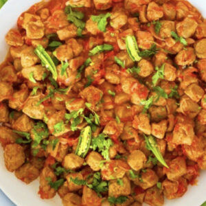 Rougail soya, aux herbes fraiches et riz blanc